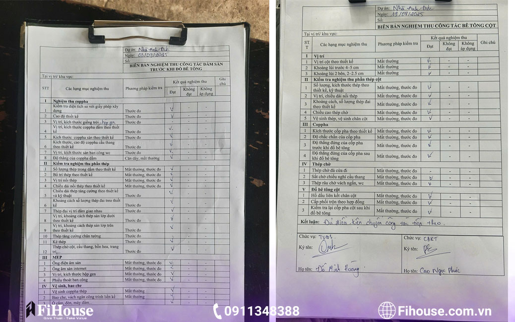 biên bản nghiệm thu công trình