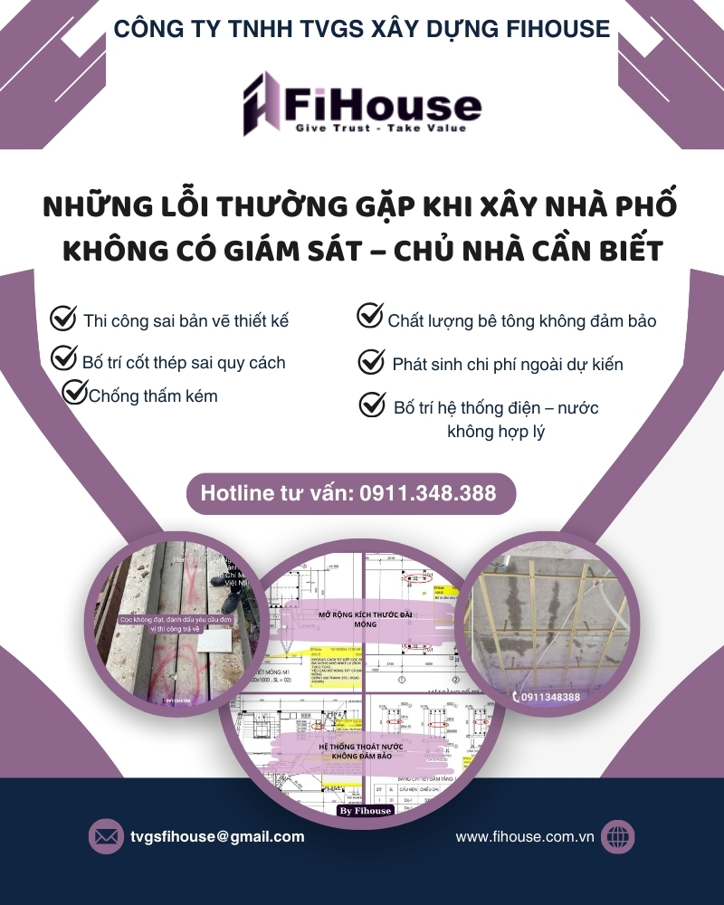 Những lỗi thường gặp khi xây nhà phố không có giám sát – Chủ nhà cần biết