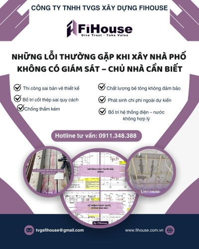 Những lỗi thường gặp khi xây nhà phố không có giám sát – Chủ nhà cần biết